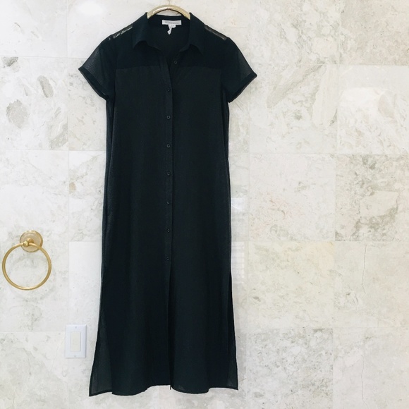 BCBGeneration Dresses & Skirts - BCBGeneration {XS} Duster / Dress Black Sheer S/S